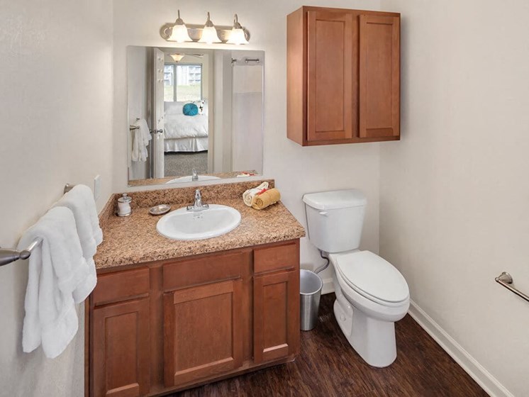 spacious bathrooms at Woodland Ridge apartments